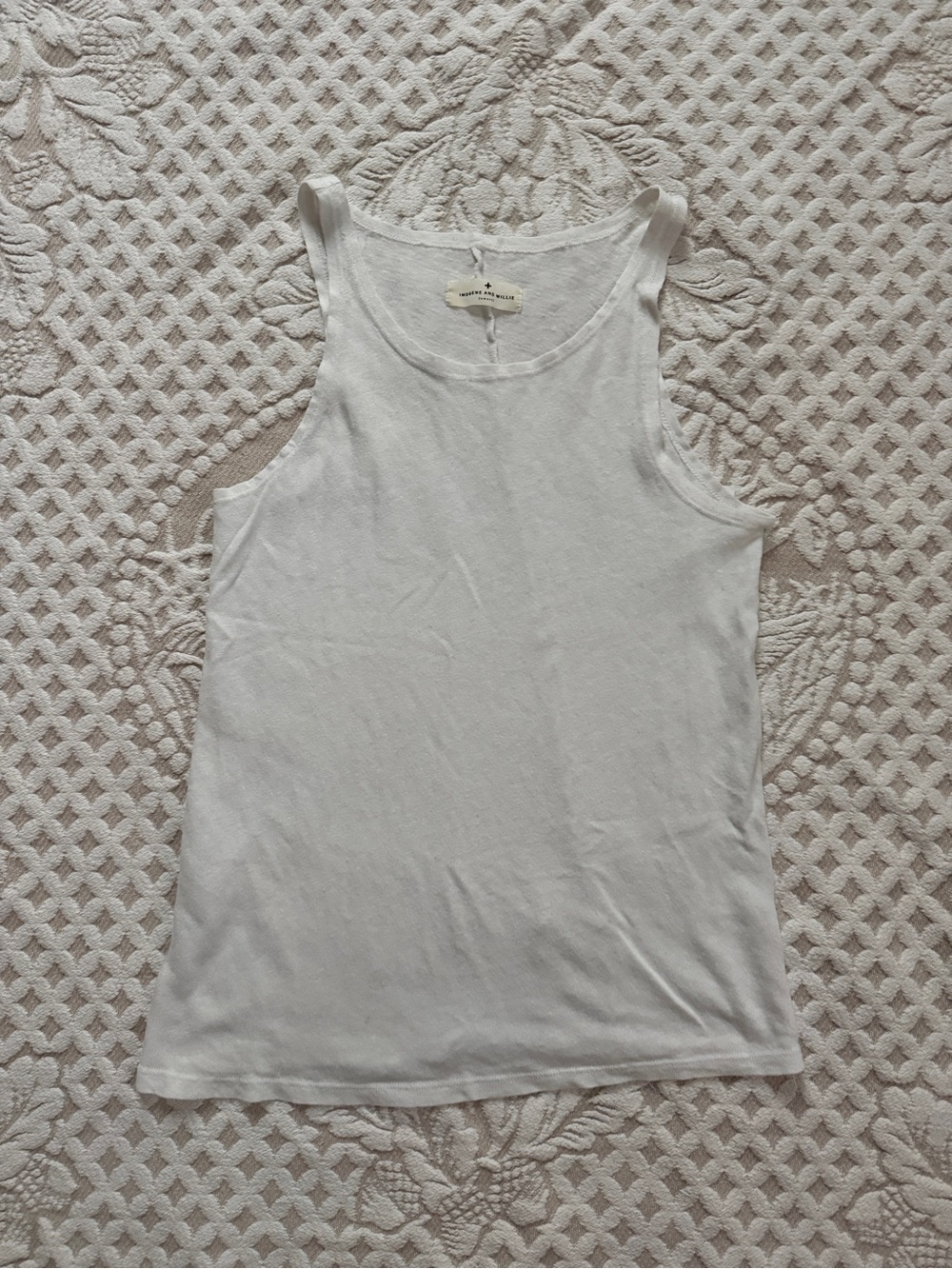 Imogene + Willie White Linen Blend Tank Top S Clean Girl Minimalist Elevated
